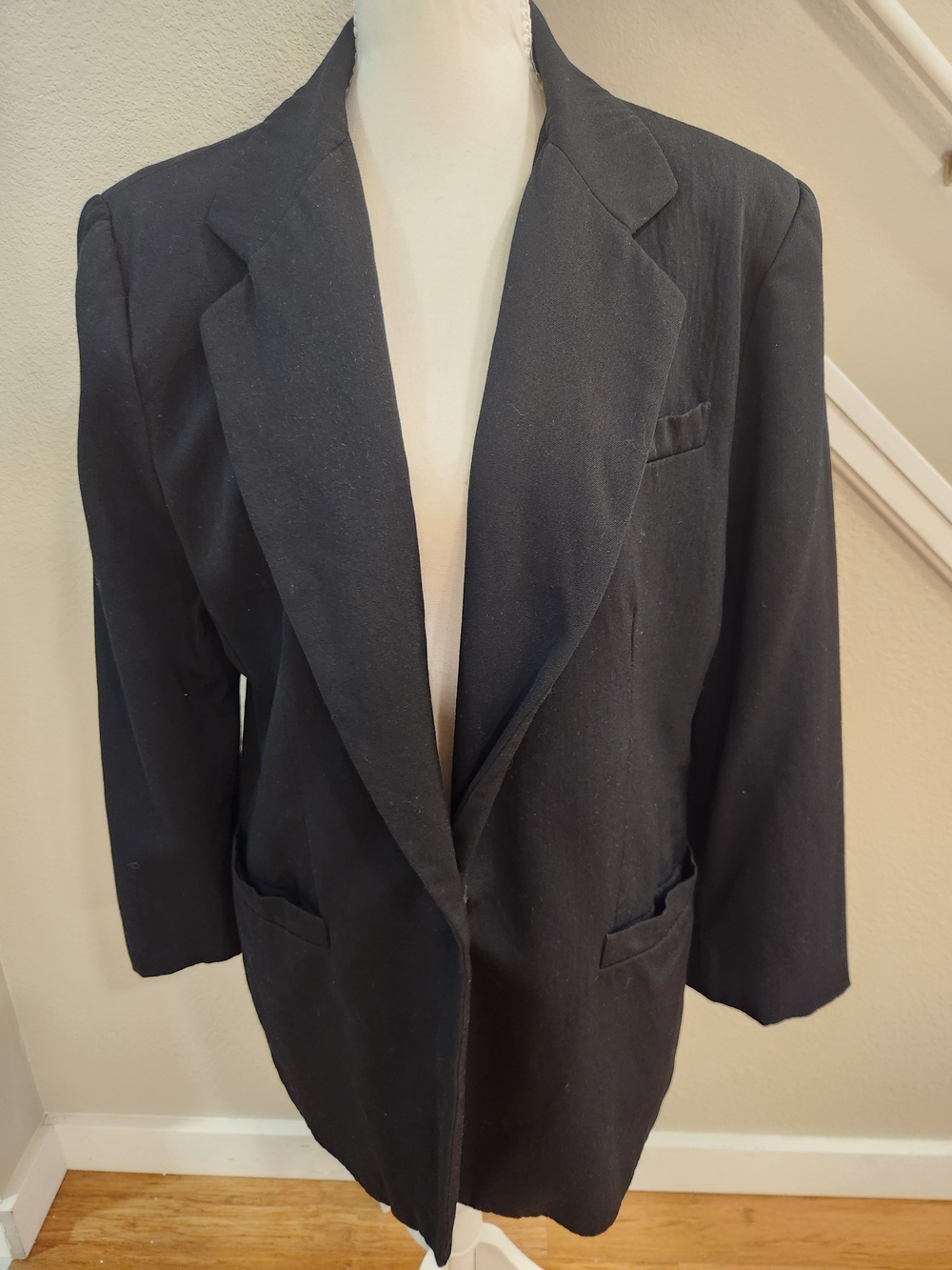 Lands' End Black Women's Blazer with Notch Lapels